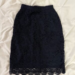 Uniqlo Navy Lace Pencil Skirt
